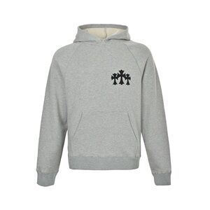 Chrome Hearts Gray Hoodie with Black Logo